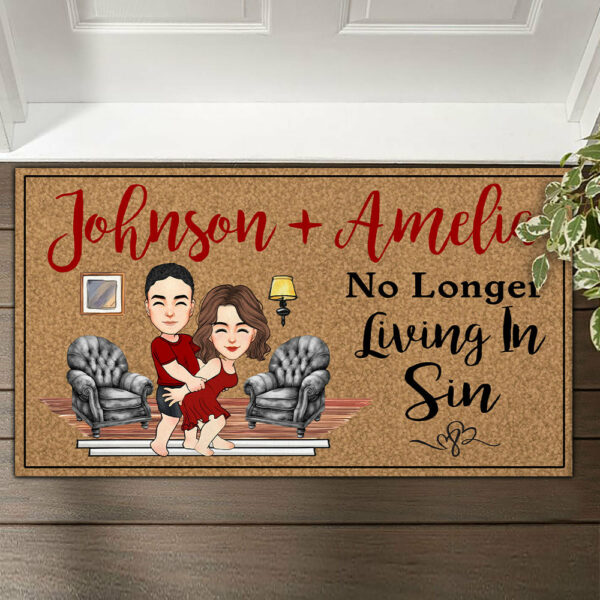Personalized Doormat For Couples - Another Year Living In Sin NA04 - Image 2