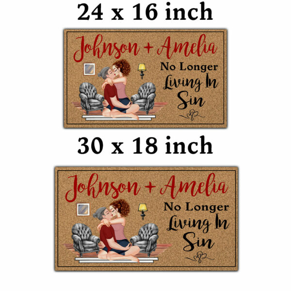 Personalized Doormat For Couples - Another Year Living In Sin NA04 - Image 5