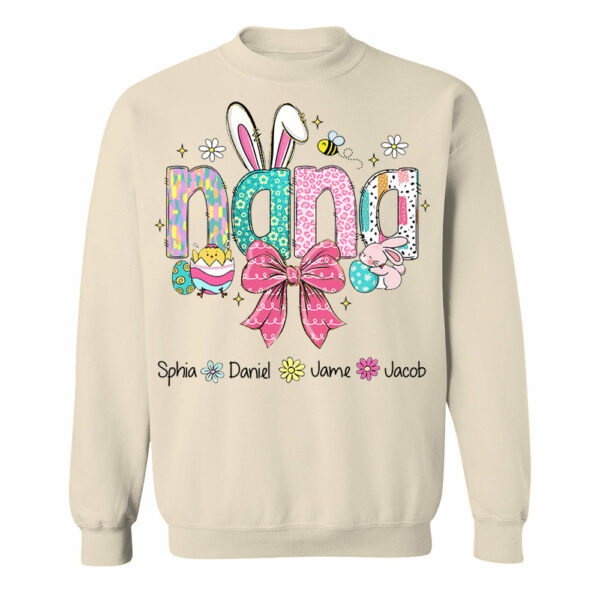 Personalized Easter Grandma Shirt, Custom Gift For Nickname and Kids Names T1807 - Image 9