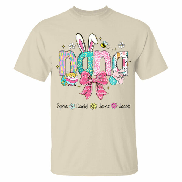 Personalized Easter Grandma Shirt, Custom Gift For Nickname and Kids Names T1807 - Image 3
