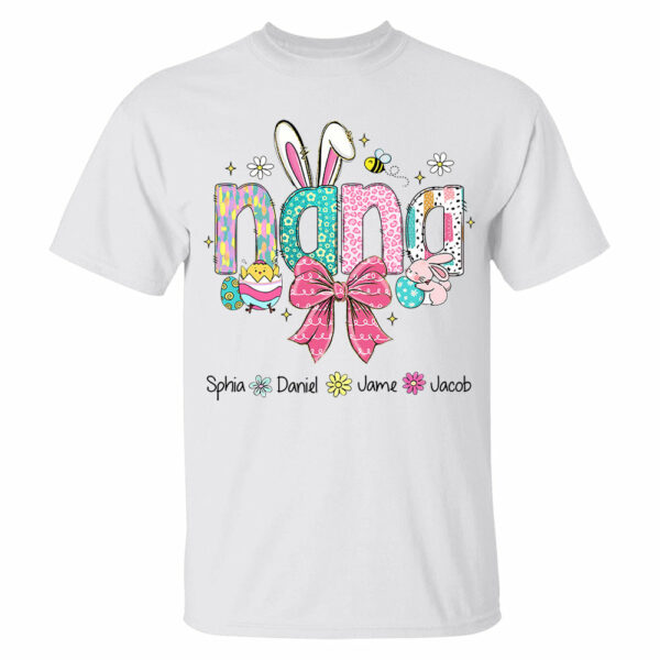 Personalized Easter Grandma Shirt, Custom Gift For Nickname and Kids Names T1807 - Image 2