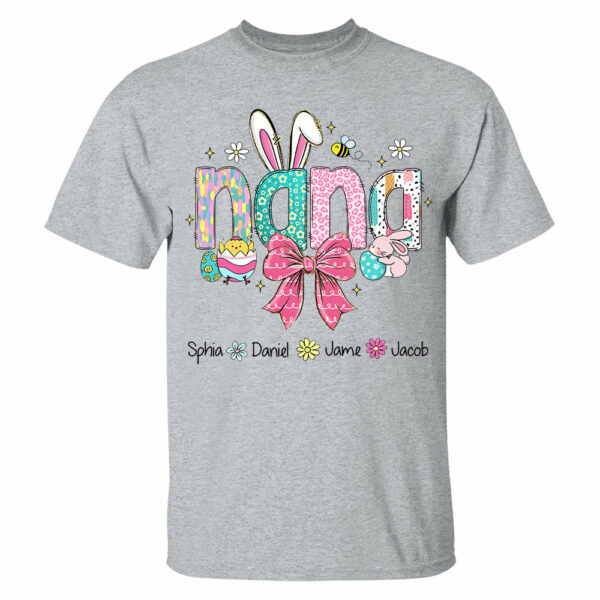Personalized Easter Grandma Shirt, Custom Gift For Nickname and Kids Names T1807 - Image 5