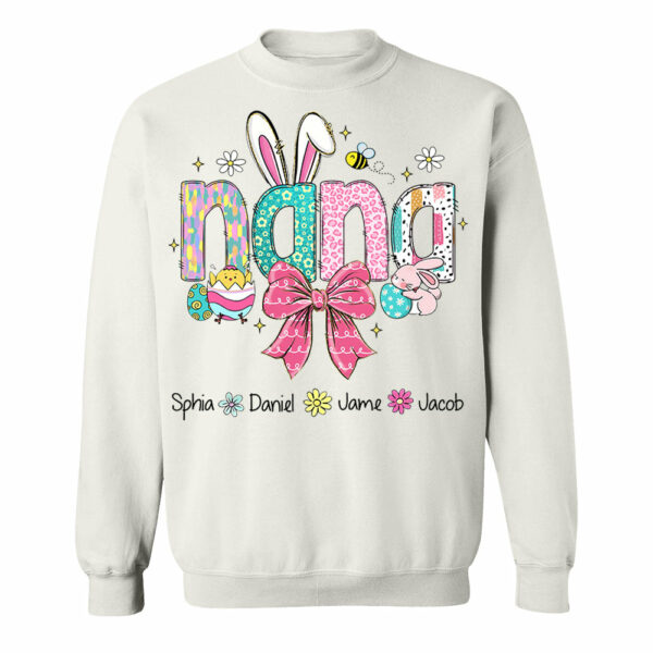 Personalized Easter Grandma Shirt, Custom Gift For Nickname and Kids Names T1807 - Image 8