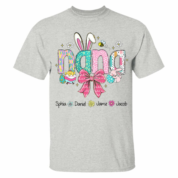 Personalized Easter Grandma Shirt, Custom Gift For Nickname and Kids Names T1807 - Image 4
