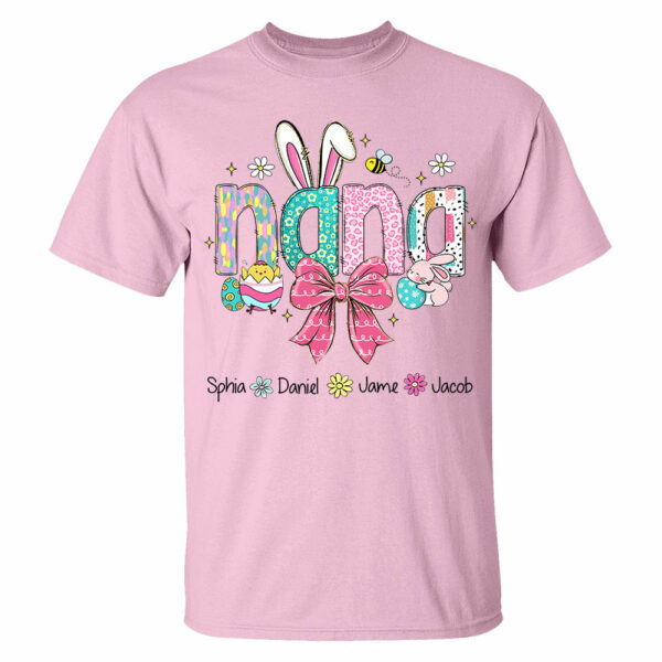 Personalized Easter Grandma Shirt, Custom Gift For Nickname and Kids Names T1807 - Image 6