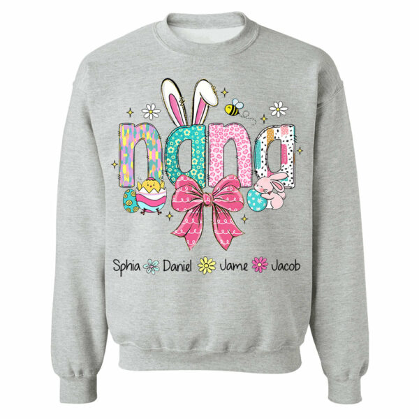 Personalized Easter Grandma Shirt, Custom Gift For Nickname and Kids Names T1807 - Image 10