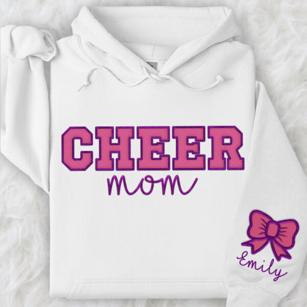 Personalized Embroidered Cheer Mom Shirt - Image 6