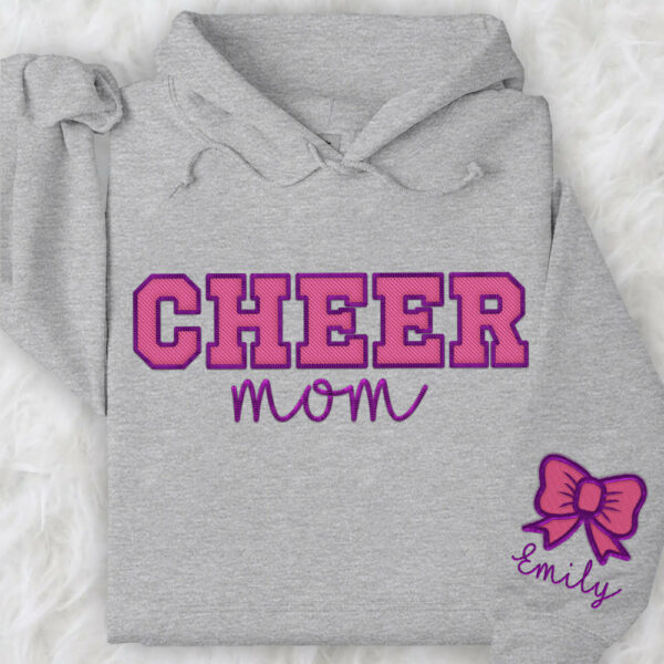 Personalized Embroidered Cheer Mom Shirt - Image 5