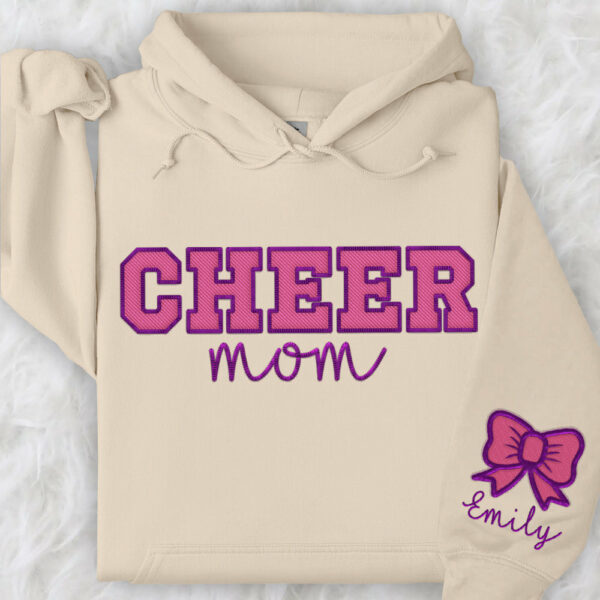 Personalized Embroidered Cheer Mom Shirt - Image 7