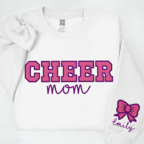 Personalized Embroidered Cheer Mom Shirt - Image 3