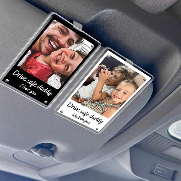 Personalized Father's Day Gift For Dad, Custom Dad And Son Photo Car Visor Clip, Dad And Daughter Gifts, Drive Safe Daddy Photo Visor Clip - Image 6