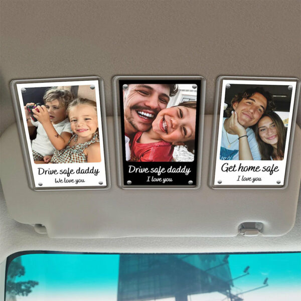 Personalized Father's Day Gift For Dad, Custom Dad And Son Photo Car Visor Clip, Dad And Daughter Gifts, Drive Safe Daddy Photo Visor Clip - Image 5