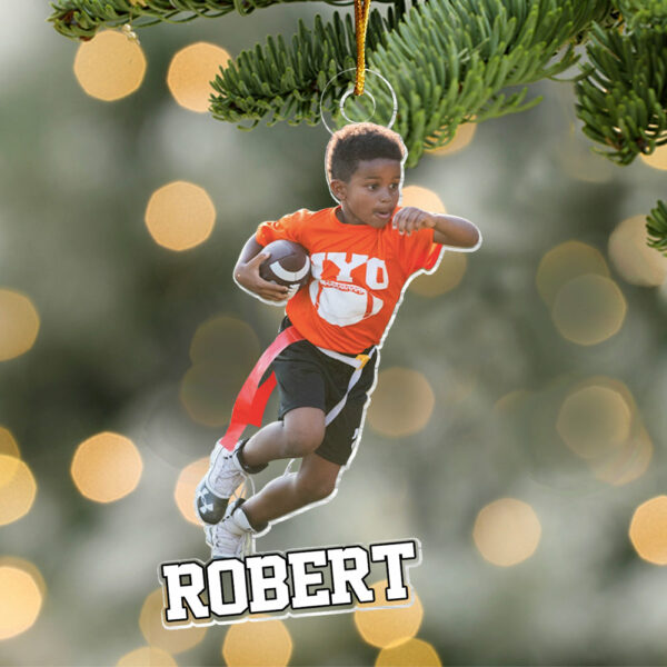 Personalized Flag Football Ornament, Gift For Flag Football Lover, Christmas Ornament Gift, Xmas Football Ornament, Football Custom Ornament - Image 3