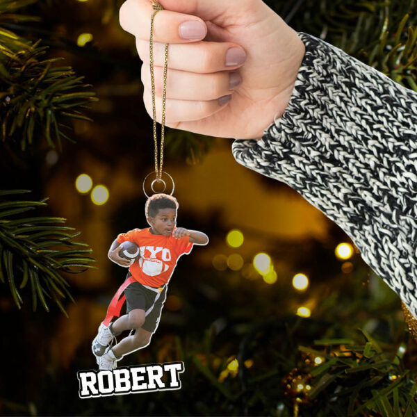 Personalized Flag Football Ornament, Gift For Flag Football Lover, Christmas Ornament Gift, Xmas Football Ornament, Football Custom Ornament - Image 6