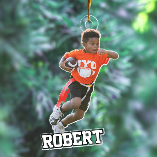 Personalized Flag Football Ornament, Gift For Flag Football Lover, Christmas Ornament Gift, Xmas Football Ornament, Football Custom Ornament - Image 4