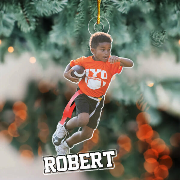 Personalized Flag Football Ornament, Gift For Flag Football Lover, Christmas Ornament Gift, Xmas Football Ornament, Football Custom Ornament - Image 2