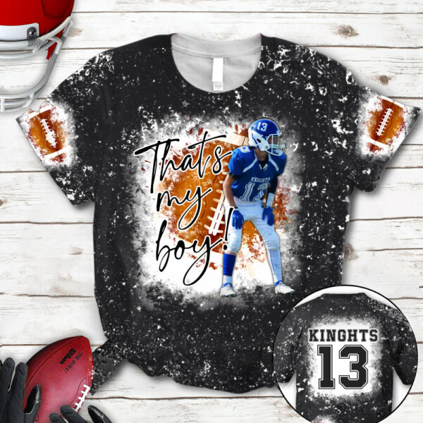Personalized Football Bleached Shirt That's My Boy Custom Image Player K1702 - Image 8
