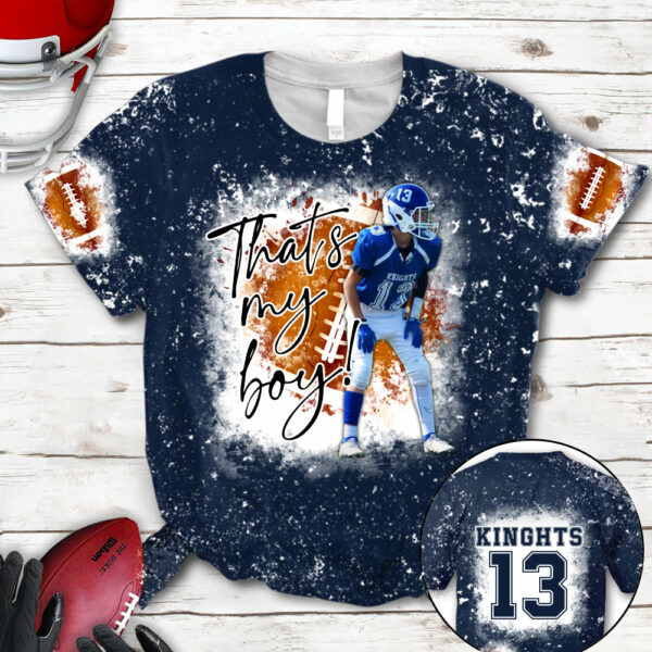 Personalized Football Bleached Shirt That's My Boy Custom Image Player K1702 - Image 11