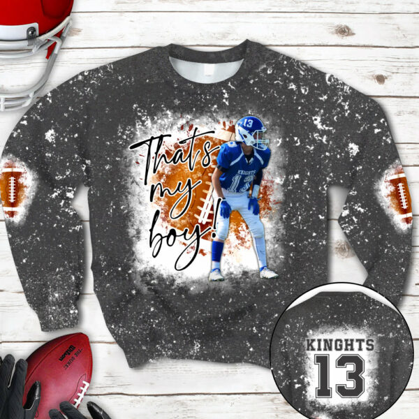 Personalized Football Bleached Shirt That's My Boy Custom Image Player K1702 - Image 15