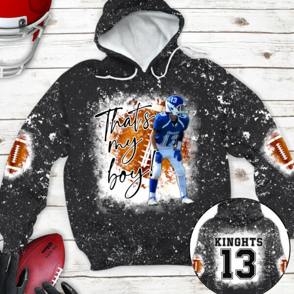 Personalized Football Bleached Shirt That's My Boy Custom Image Player K1702 - Image 2