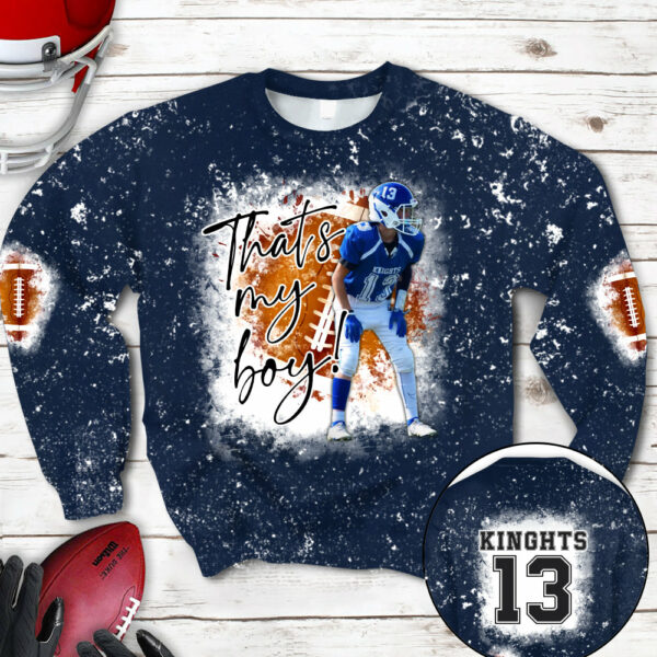 Personalized Football Bleached Shirt That's My Boy Custom Image Player K1702 - Image 16