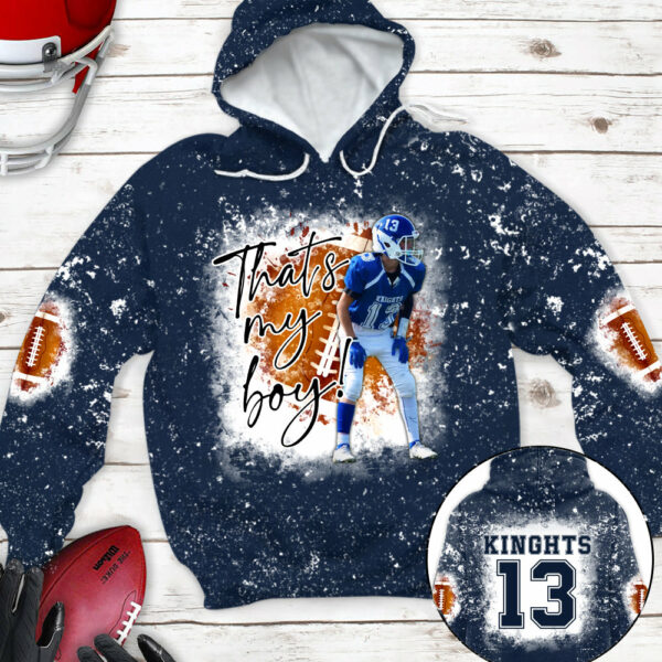 Personalized Football Bleached Shirt That's My Boy Custom Image Player K1702 - Image 5