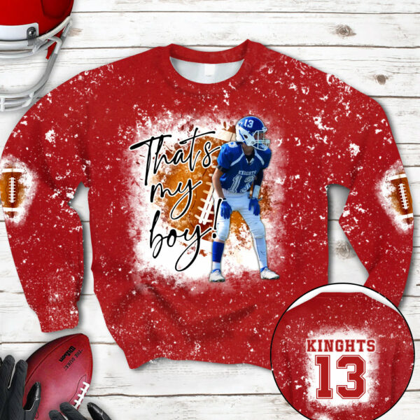Personalized Football Bleached Shirt That's My Boy Custom Image Player K1702 - Image 14