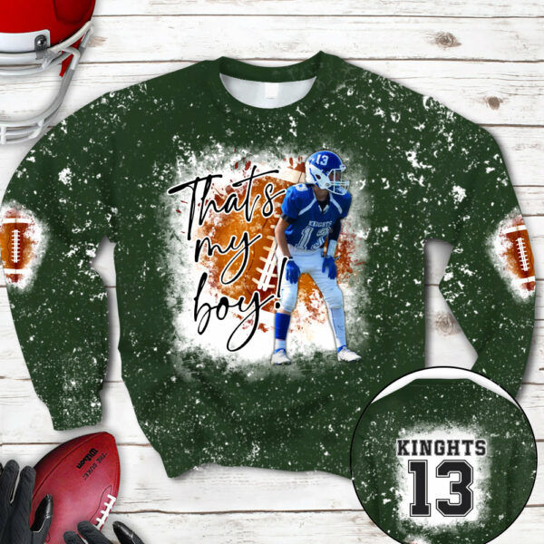 Personalized Football Bleached Shirt That's My Boy Custom Image Player K1702 - Image 18
