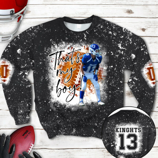 Personalized Football Bleached Shirt That's My Boy Custom Image Player K1702 - Image 17