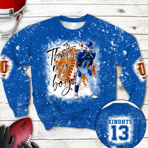 Personalized Football Bleached Shirt That's My Boy Custom Image Player K1702 - Image 13