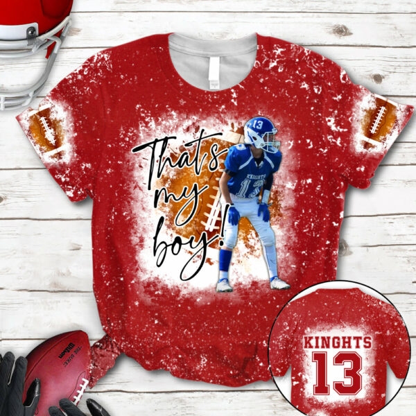 Personalized Football Bleached Shirt That's My Boy Custom Image Player K1702 - Image 12
