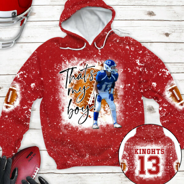 Personalized Football Bleached Shirt That's My Boy Custom Image Player K1702 - Image 3