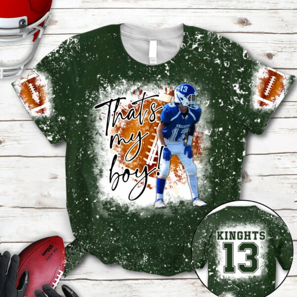 Personalized Football Bleached Shirt That's My Boy Custom Image Player K1702 - Image 10