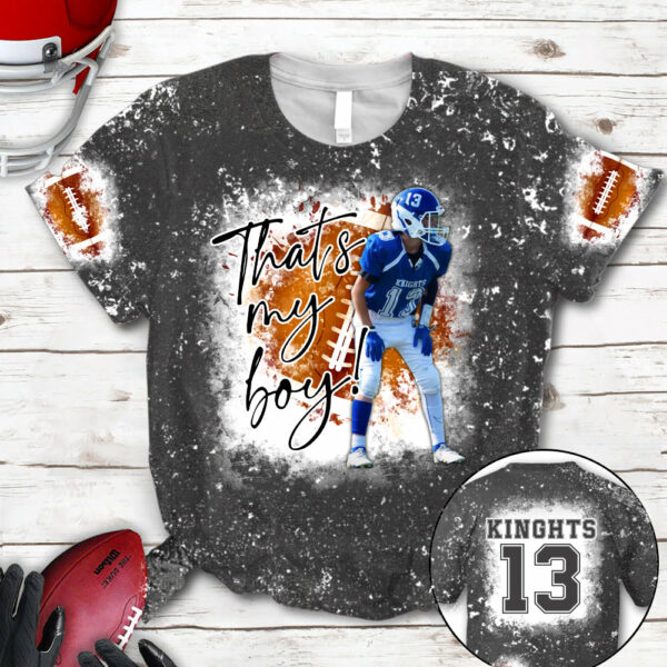 Personalized Football Bleached Shirt That's My Boy Custom Image Player K1702 - Image 9