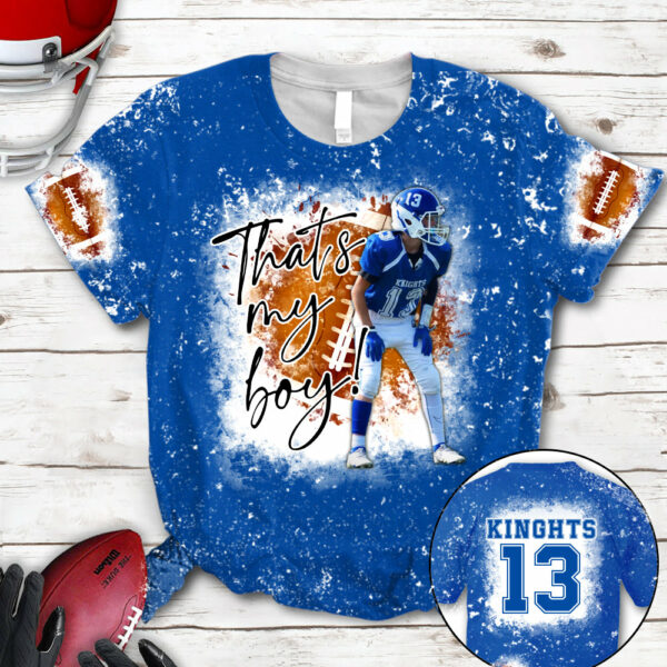 Personalized Football Bleached Shirt That's My Boy Custom Image Player K1702 - Image 6
