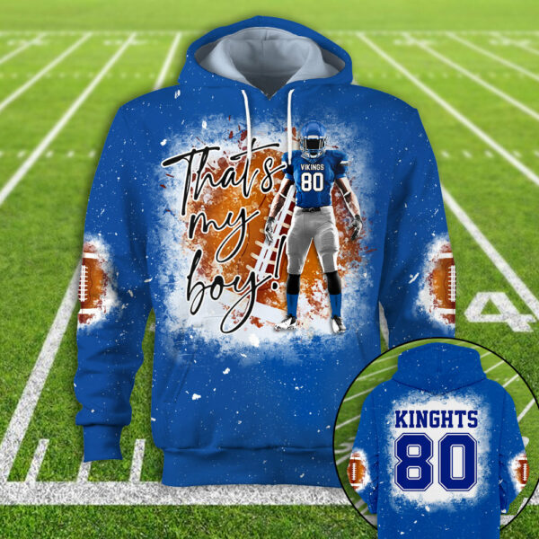 Personalized Football Bleached Shirt That's My Boy Custom Player K1702 - Image 5