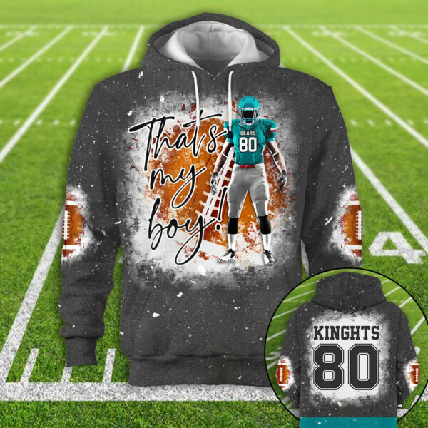 Personalized Football Bleached Shirt That's My Boy Custom Player K1702 - Image 3