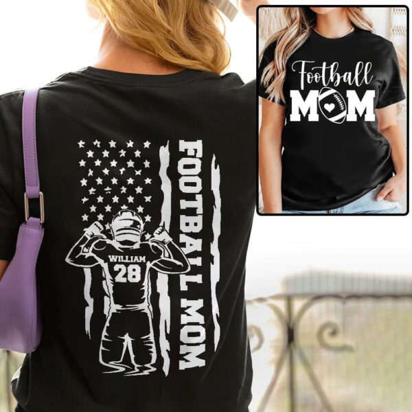 Personalized Football Mom Shirt - Custom Football Mom Gift Football Shirt - Image 4