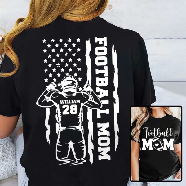Personalized Football Mom Shirt - Custom Football Mom Gift Football Shirt - Image 5