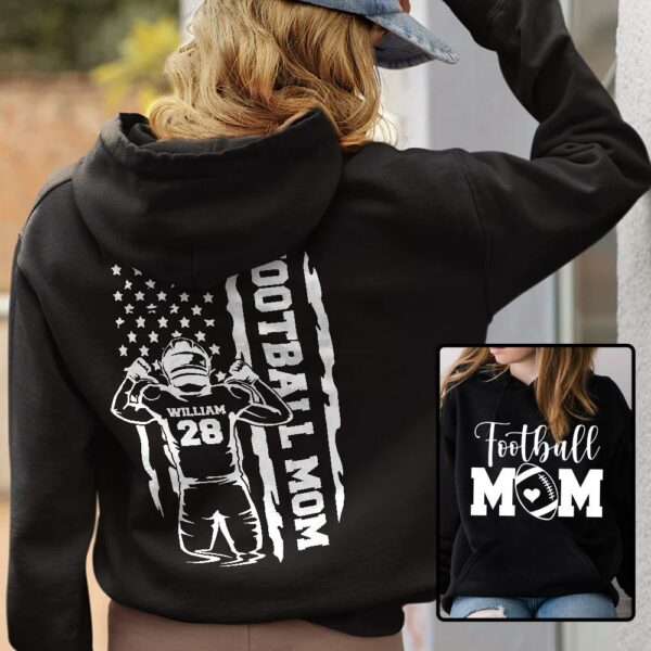Personalized Football Mom Shirt - Custom Football Mom Gift Football Shirt - Image 3