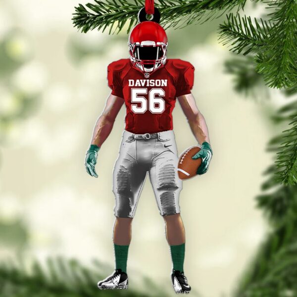 Personalized Football Player Ornament Gift For Football Lovers - Personalized Acrylic Ornament - Image 2
