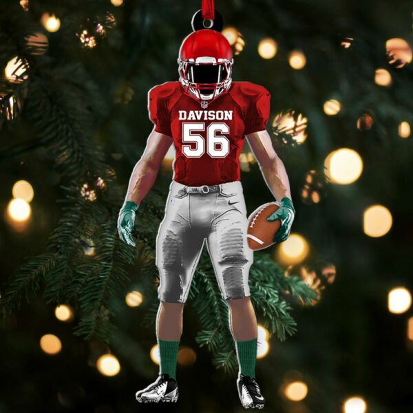 Personalized Football Player Ornament Gift For Football Lovers - Personalized Acrylic Ornament - Image 4