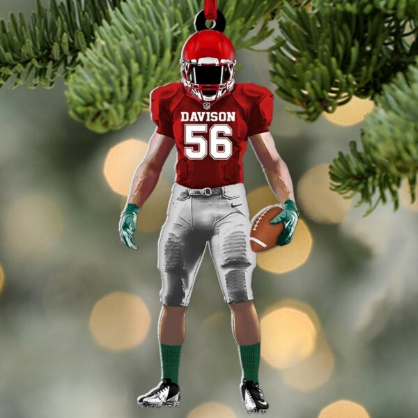 Personalized Football Player Ornament Gift For Football Lovers - Personalized Acrylic Ornament - Image 3