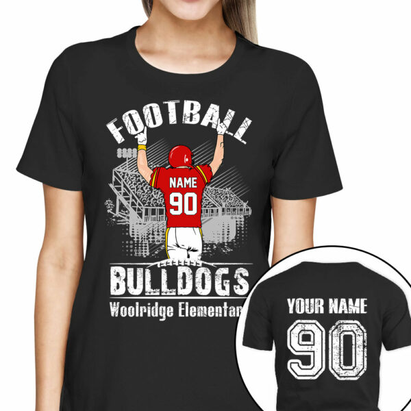 Personalized Football Shirt Mascot School's Name Sport Spirit T-Shirt K1702 - Image 2