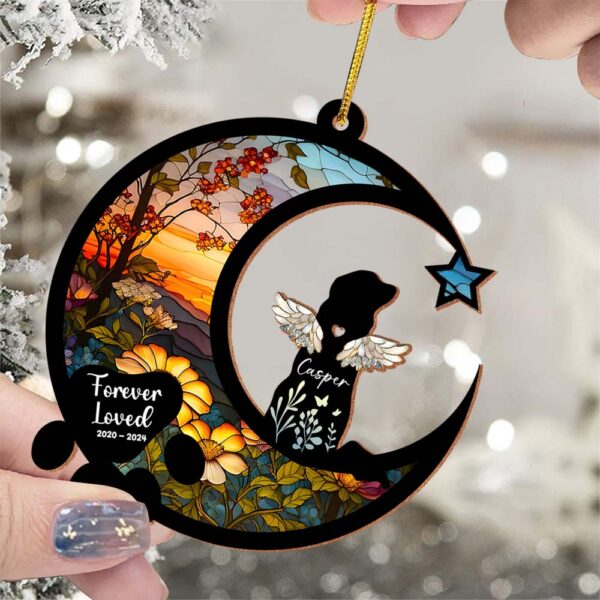 Personalized Forever Loved Pet Memory Suncatcher Ornament - Image 2