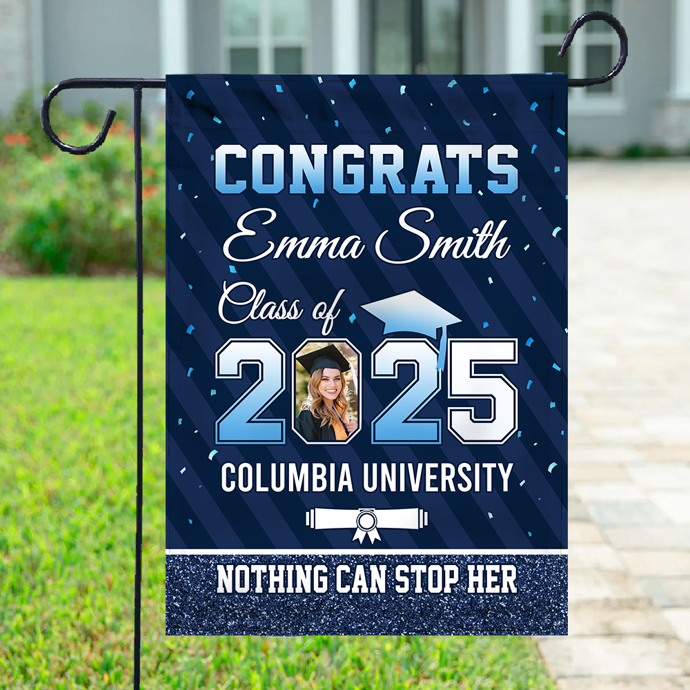 Personalized Garden Flag Best Gift Idea Graduation Custom Photo Garden Flag Class of 2025 Senior Gift K1702