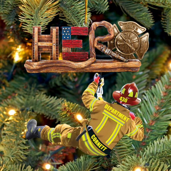 Personalized Gift Firefighter Hero Personalized Christmas Acrylic Ornament K1702 - Image 2
