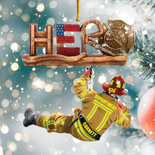Personalized Gift Firefighter Hero Personalized Christmas Acrylic Ornament K1702 - Image 3
