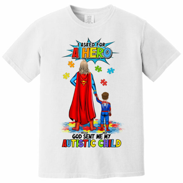 Personalized Gifts For Superhero Autism Mom Shirt - Image 2