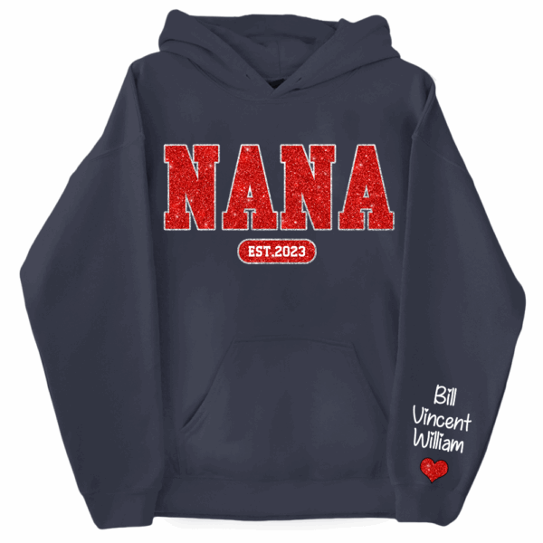 Personalized Glitter Custom Name Mimi Nana Grandma Est And Kids Sweatshirt - Image 9
